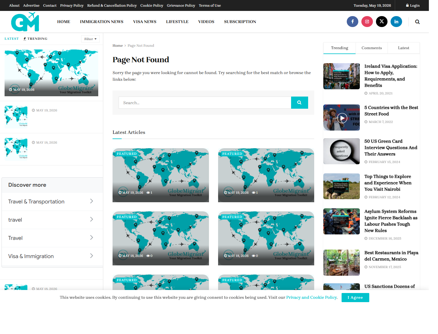 GlobeMigrant website screenshot